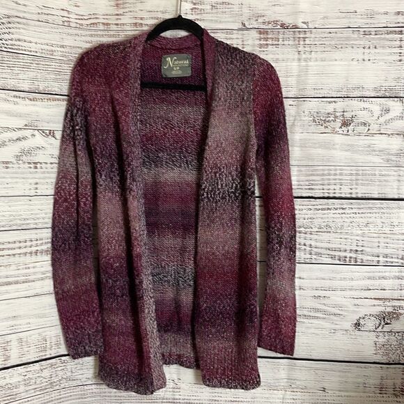 Natural Reflections Sweater Womens petite Small open Cardigan knit cozy winter - Picture 3 of 7